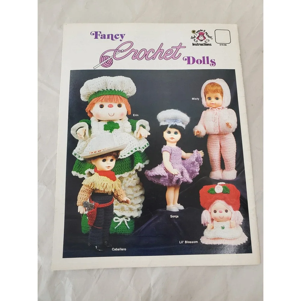 Vintage 1984 Mangelsen Fancy Crochet Dolls Instruction Pattern Booklet 019-90